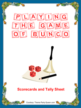 Bunco Tally Sheet