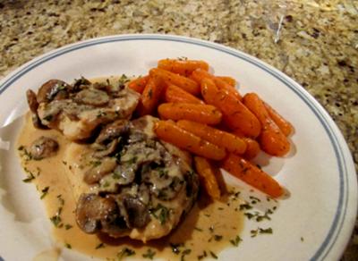 Chicken Marsala With Dilled Carrots