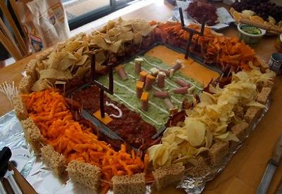 Football Appetizers Shaped Like A Stadium